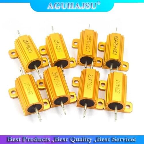 25W Aluminum Power Metal Shell Case Wirewound Resistor 0.01 ~ 30K 0.05 0.1 0.5 1 2 3 5 6 8 10 20 100 150 200 300 500 1K 10K ohm