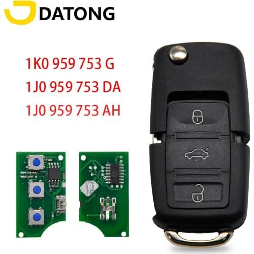 Datong World Car Remote Key For VW Wolkswagen FCC ID 1K0959753G 433 Mhz ID 48 Chip Auto Smart Remote Control Replace Car Key