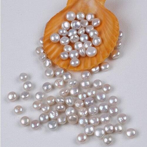 8-9mm White Plump Round Loose Pearl Bead No Hole Natural Freshwater Coin Pearl For Jewelry Making