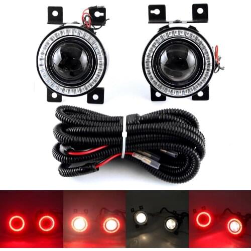 For 2016 2017 2018 2019 Honda Civic Red Halo Angel Eyes LED Ring Fog Light Lamp