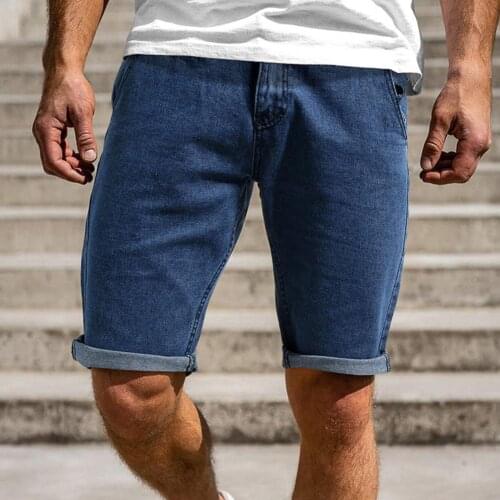 Solid Color Denim Shorts Men Jeans Summer Casual Mens jeans Loose Knee Length Pants Mens Shorts jean homme pantalones hombre