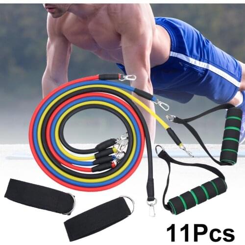 11 Pcs Latex Resistance Bands Cross fit Training Exercise Yoga Tubes Pull Rope,Rubber Expander Elastic Bands Fitness with Bag