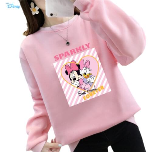 S-3XL Plus Size Fleece Thick Warm Couples Matching Loving Sweatshirt Women Men Long Sleeve Mickey and Minnie Mouse Sweatshirts