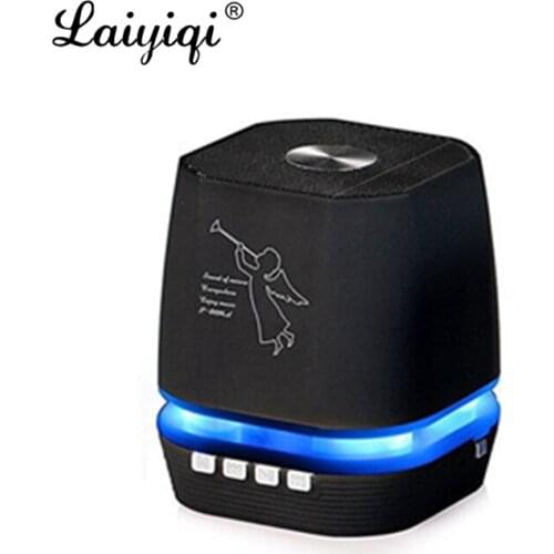 Laiyiqi 2021 new mini column LED light Bluetooth wireless speaker woofer Radio FM handsfree call portable bocina outdoor coluna