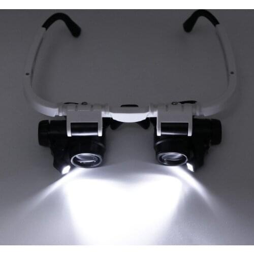 Headband Magnifier with LED Light Head Mounted Magnifying Glasses 8X 23X