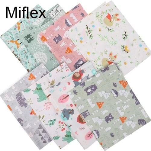Miflex Craft Fabric Quilting Pre-Cut Squares Sewing Fat Quarters Bundle Multi-Color Cotton Fabric Patchwork 8 Pieces
