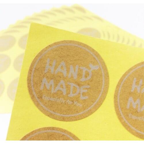 Free shipping 1200pcs/lot DIY Multifunction HANDMADE Cowhide Round And Square Stickers Scrapbooking Paper Stationery Sticker