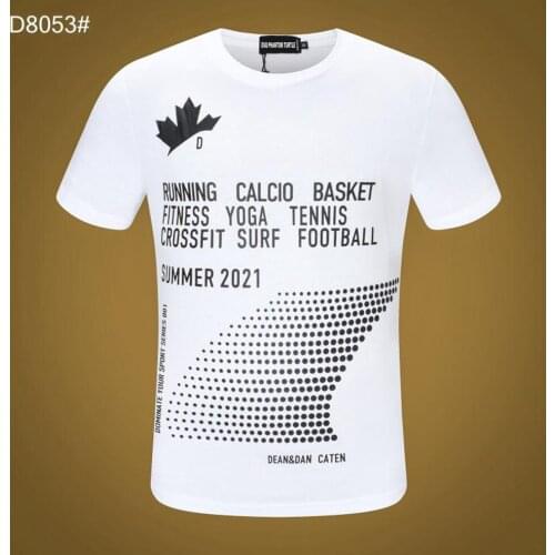 DSQ PHANTOM TURTLE Mens Short Sleeve Logo Series Graphic T-Shirt Men Fashion Print Cotton Tees Breathable Quality Tops D80532