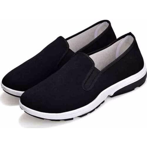 Mens canvas casual shoes Breathable driving shoes Work shoes Lazy mans foot Mens work shoes Comfortable lightweight D7-15