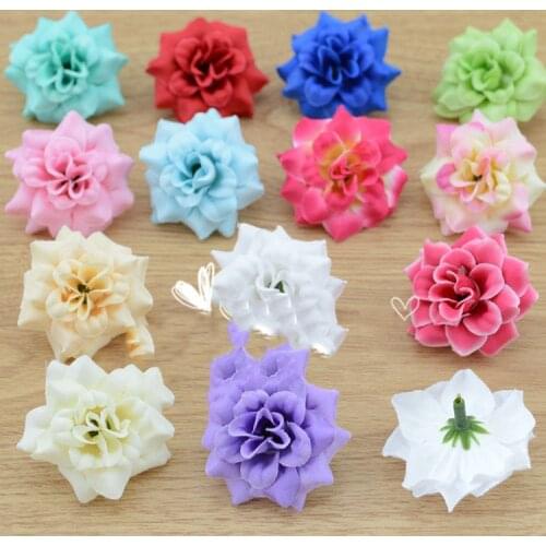 The new curling simulation rose flowers artificial flower head Hua Xie flower hat headdress DIY wedding flower decoration Sahua