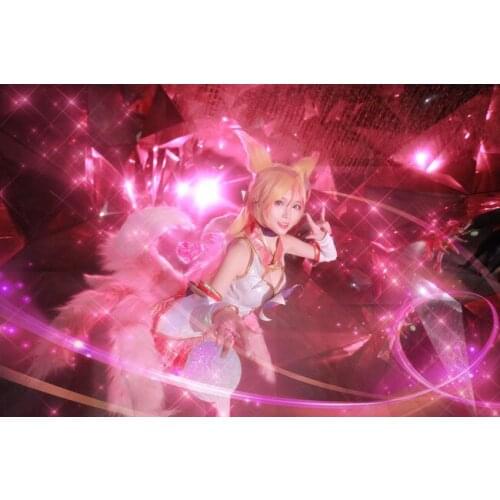 Customized New!!LOL Star Guardian Magic girl the Nine-Tailed Fox Ahri cosplay costume New dress