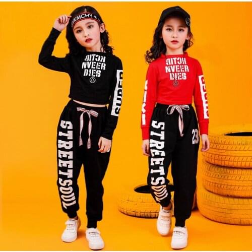 Boys' hip-hop clothes, sweatshirts, tops, crop shirts, girls' casual sports pants, jazz dance clothes, living room dance clothes