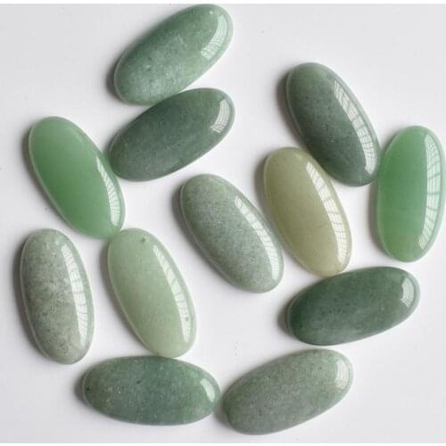 Wholesale 20pcs/Lot fashion natural green aventurine oval cab cabochons for Jewelry Accessories beads15x30mm free shipping