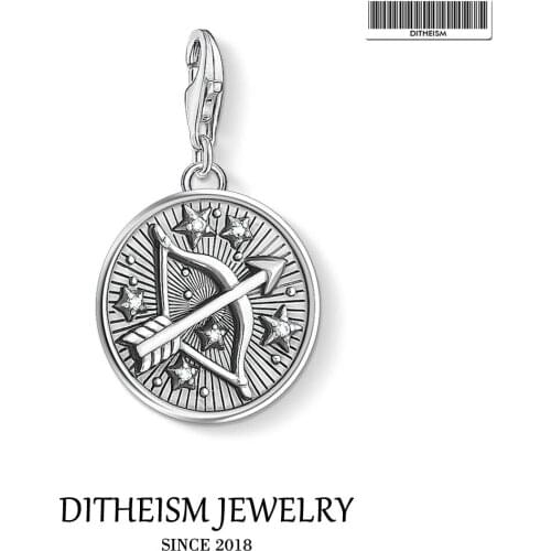 Zodiac Sign Sagittarius Charms Pendant,2019 Europe Summer Jewelry 925 Sterling Silver Classic Gift For Women Men Fit Bracelet
