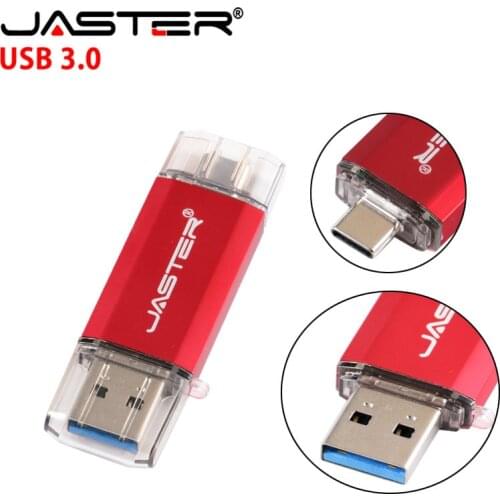JASTER 3 in 1 OTG Pen Flash Drive USB 3.0 + Micro usb + Type-C Pen Drive 128GB 64GB 32GB 16GB 8GB 4GB Pendrive for Android/PC