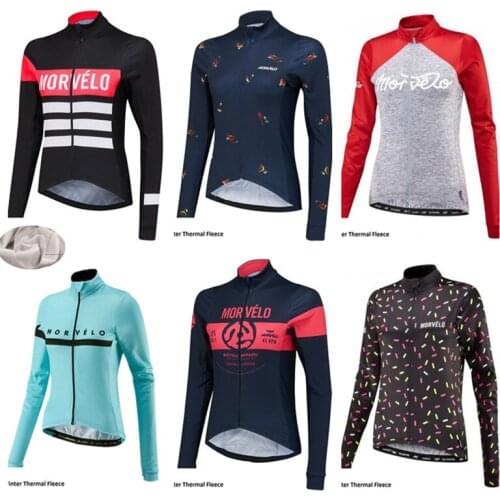 Cycling Jersey Morvelo 2018 Long Sleeve woman Winter Thermal Fleece Bike Clothing Outdoor Sports Bicycle Clothes Ropa Ciclismo
