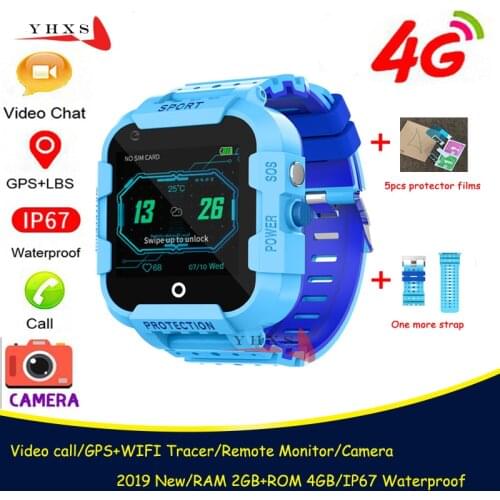 IP67 Waterproof Smart 4G Remote Camera GPS WI-FI Kids Children Students Wristwatch SOS Video Call Monitor Tracker Location Watch