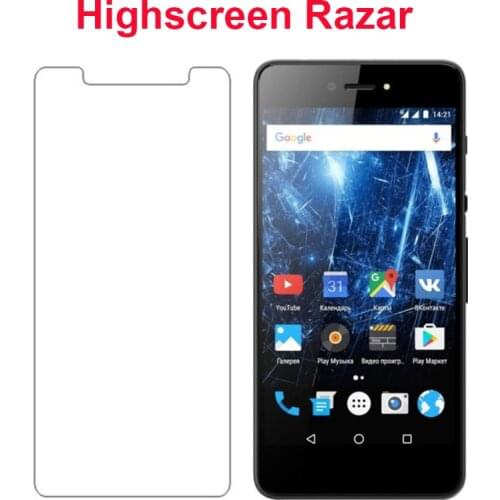 2PC For Highscreen Razar Tempered Glass SmartPhone Film Protective Screen Cover For Highscreen Razar Screen Protector Phone Film