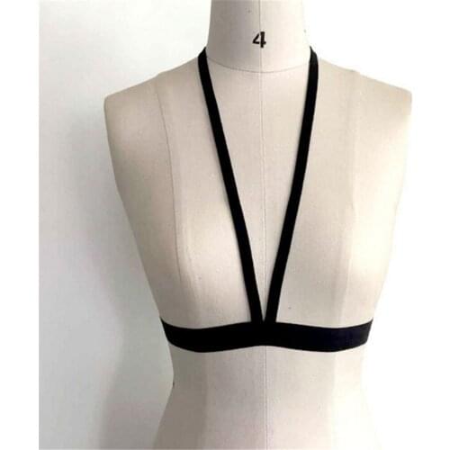 Womens Sexy Bra Bondage Lingerie Harness Black Elastic Strappy Belts Tops Caged Bras Bustier