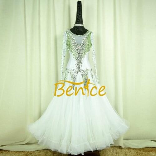 Standard Ballroom Dress Women New Of 2019 Custom Made High-necked Long Sleeved Waltz Ballroom Dance Competition Dresses