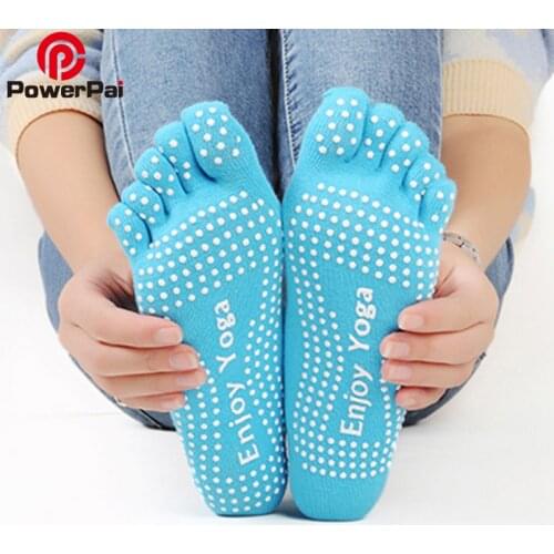 New Brand Enjoy Yoga Skidproof 5 Toe Socks Cotton winter women Calcetines 7 colors Gym Sport Exercise