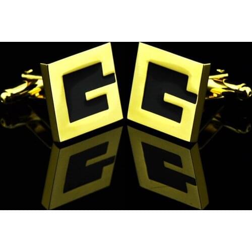 1 Pairs Letter G Mens Shirt Cufflinks Silver Cuff Links Buttons Jewelry Clothing Accessories