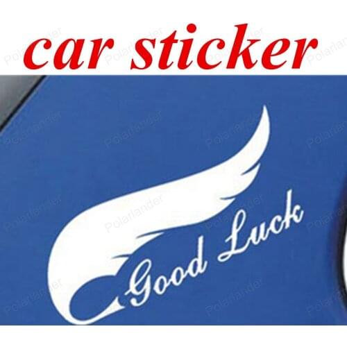 Big sale 20*8cm black white car styling covers decals windows wall new design 1 pcs GOOD LUCK FEATHER car stickers