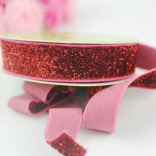 10 yards 5/8'' 16mm colorful velvet ribbon red stretch metallic velvet ribbon headwear elastic band