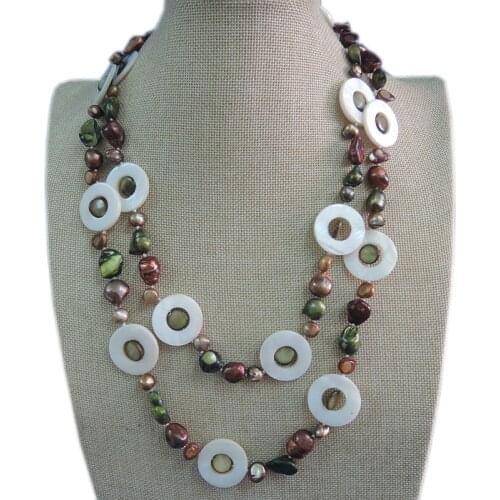 100% NATURE FRESHWATER PEARL NECKLACE,120 CM ,very fashion colors pearls,barqoue shape pearl