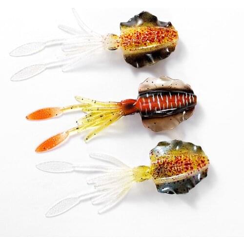 15cm/20g Luminous Simulation Squid Fishing Lure Silicone Soft Artificial Bait Seawater Bait Ocean Fishing Tackle