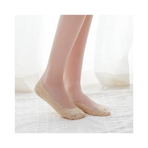 2019 lace boat socks female socks summer thin section shallow mouth invisible socks silicone non-slip invisible socks