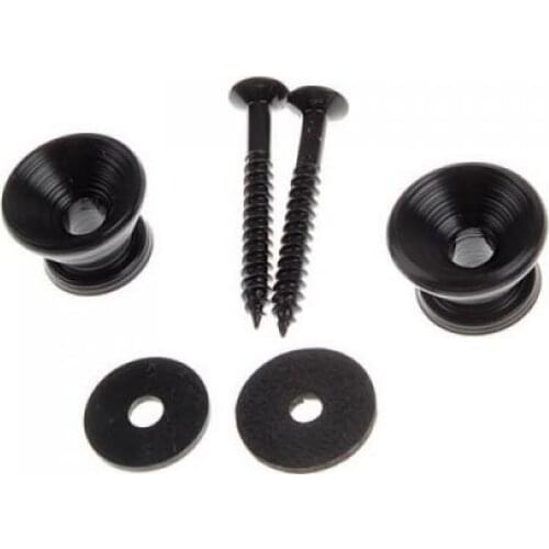 2x 2 Black Acoustic Guitar Bass End Pin Strap Lock Buttons