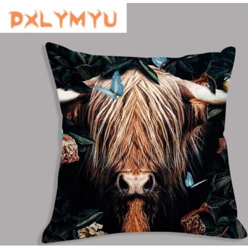 45x45cm Animals Pillowcase Soft Seat Cushion Fox, Tiger, Elephant Decorative Plush Pillows Sofa Living Room Home Decoration