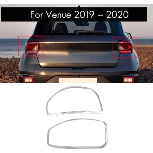 ABS Chrome Rear Tail Light Lamp Cover Trim Brake Light Decoration for Hyundai Venue 2019-2020
