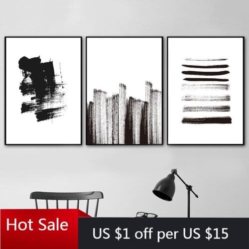 Abstract Black And White Line Wall Canvas Painting Nordic Prints Wall Art Decor Pictures For Modern Posters Aesthetic Room Decor