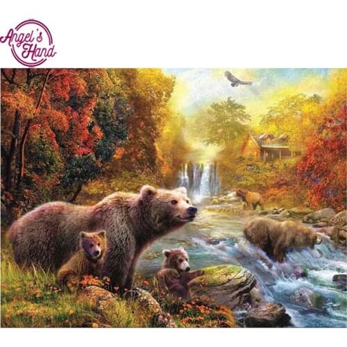 5D DIY Diamond Embroidery Foraging Bear Diamond Painting Cross Stitch full Square Rhinestone Mosaic home decoration gift