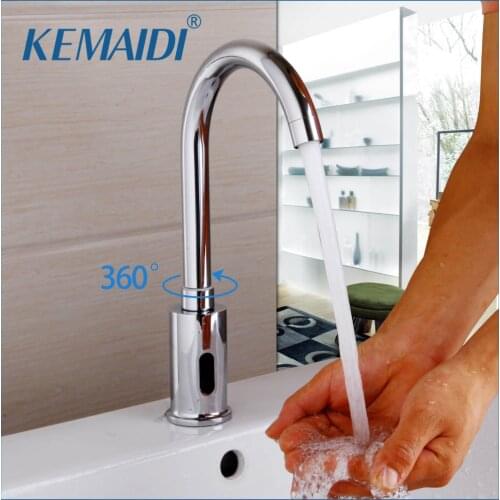 KEMAIDI Automatic Sensor Tap Infrared Sensor Water Saving Faucets Inductive Kitchen Bathroom Water Tap Cold Water Taps