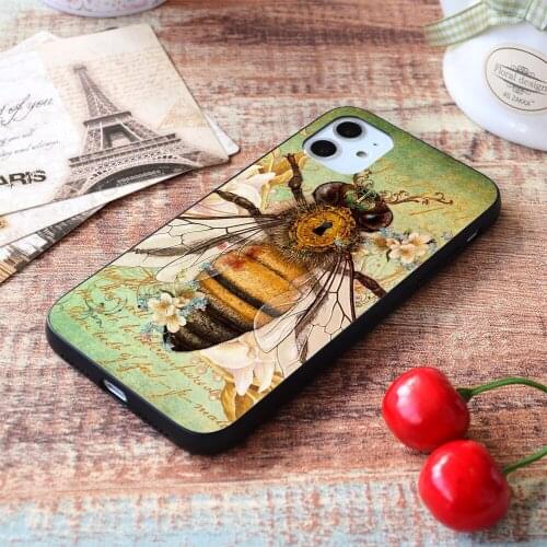 For iPhone Honey Bee True Soft TPU Border Apple iPhone Case