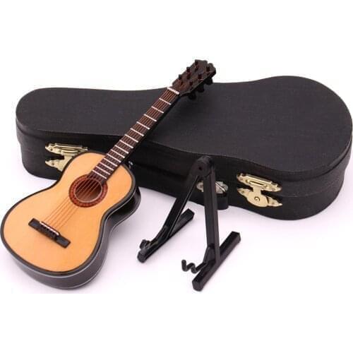 Guitar Flangerature Guitar Model Wooden Flanger Guitarra Display Musical Instrument Model with Case Stand