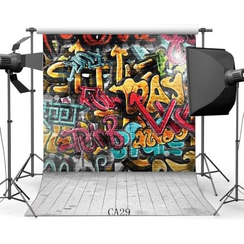 Photography Backdrops Graffiti Style Artistic Wreathered Stripe Wood Floor Toddlers Portraits Background