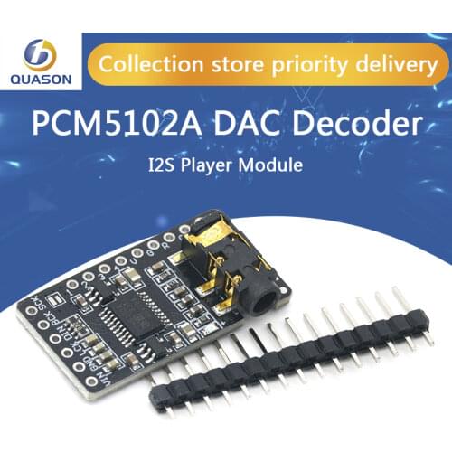 Interface I2S PCM5102A DAC Decoder GY-PCM5102 I2S Player Module For Raspberry Pi pHAT Format Board Digital PCM5102 Audio Board
