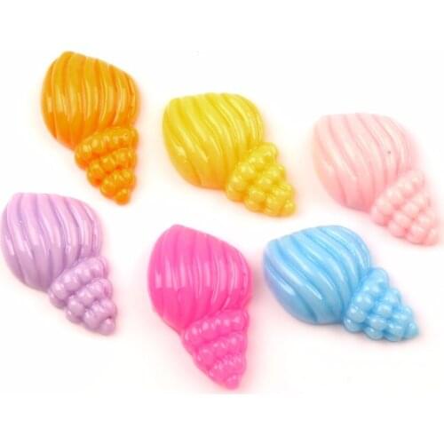 LF 30Pcs Resin Conch 30x18mm Decoration Crafts Flatback Cabochon Embellishments For Scrapbooking Kawaii Cute Diy Accessories