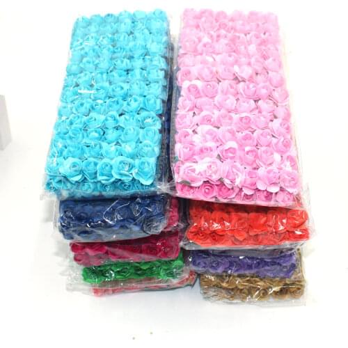 144 Mini Artificial Rose Paper Bouquet DIY Wreath Scrapbook Wedding Artificial Decoration Rose Artificial Flower