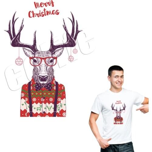 Goat Clothes Stickers Print On T-Shirt Washable Clothes Decoration New Design Diy Accessory Iron On Patch Christmas Gift