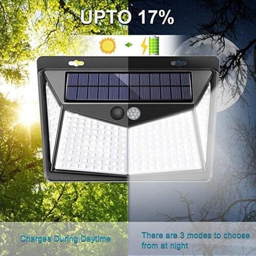 208LED Solar Light Wall Lamp PIR Motion Sensor Light IP65 Water-resistant Outdoor Lighting Security Light for Pathway Yard