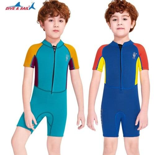 2.5MM Child Boy Neoprene Wetsuit One-piece Thermal Short-Sleeve Thickened Cold-Proof Snorkeling Surfing Wetsuit 2021 New