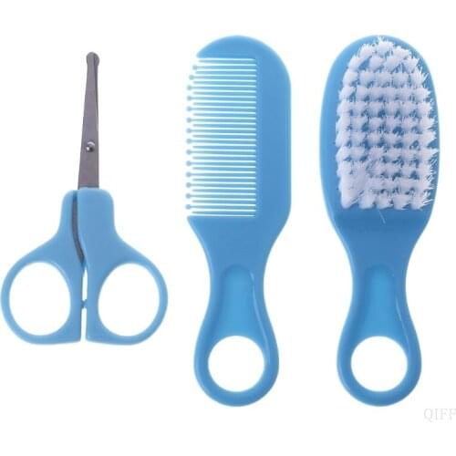 New 1 Set Baby Grooming Brush Comb Scissors Nail Cutter Newborn Nursing Care Kids Children Supplies Portable Soft Bristle