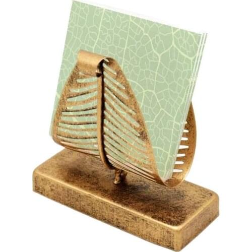 American Country Wrought Iron Leaf-shaped Tissue Rack Storage Holder Creative Restaurant Napkin Square Table