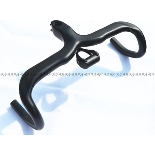 Full carbon fiber road bike integrated bent handlebar/internal routine bent bar 28.6mm*400/420/440mm
