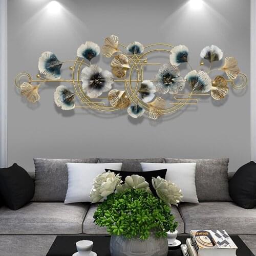 Living Room Luxury Gingko Leaf Ornament Bedroom Sofa Background 3D Wall Hanging Aesthetic Room Decor